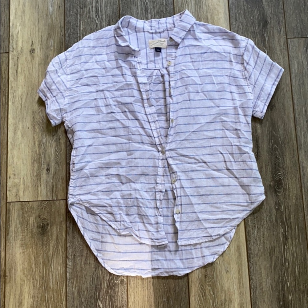 Button Down Striped Target Top! Feels beachy!!